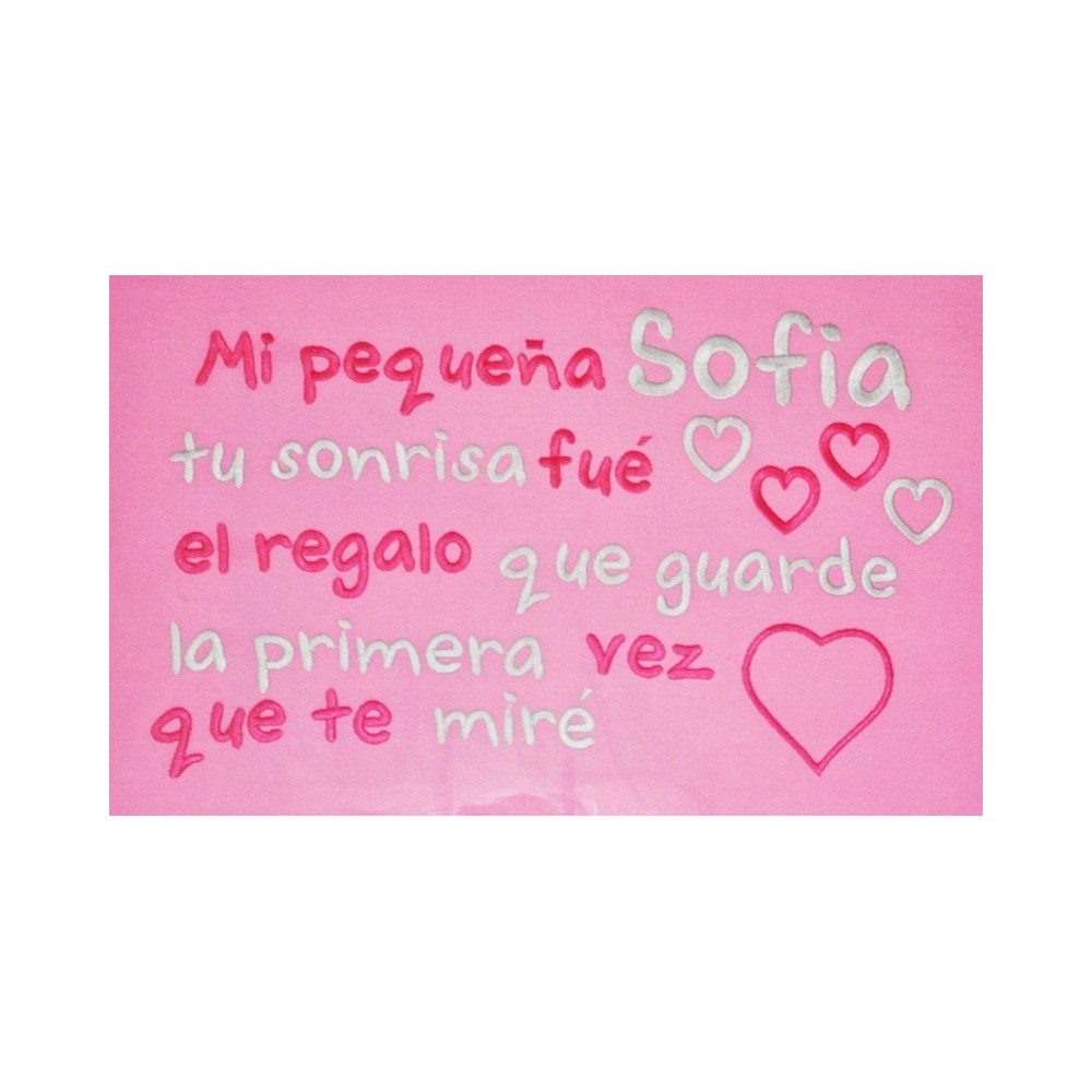 Bordado de frase en mantas