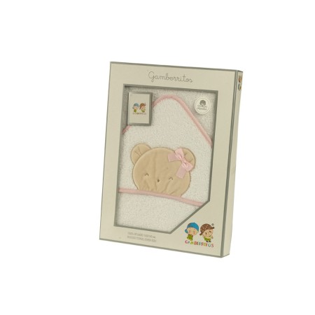 Capa de baño bebé con capucha y lazo Gamberritos
